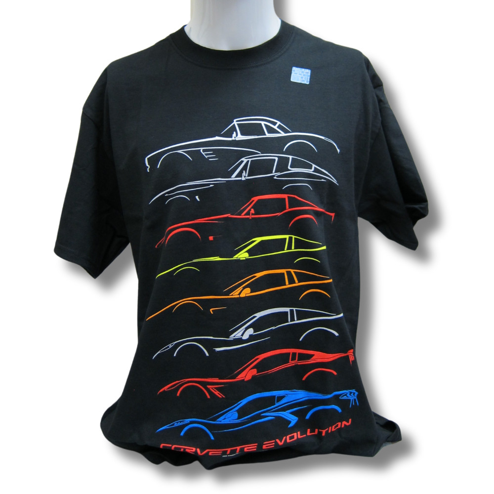 Chevrolet Corvette Evolution C1-C8 Graphic Cotton Shirt Black Official Licensed gallery