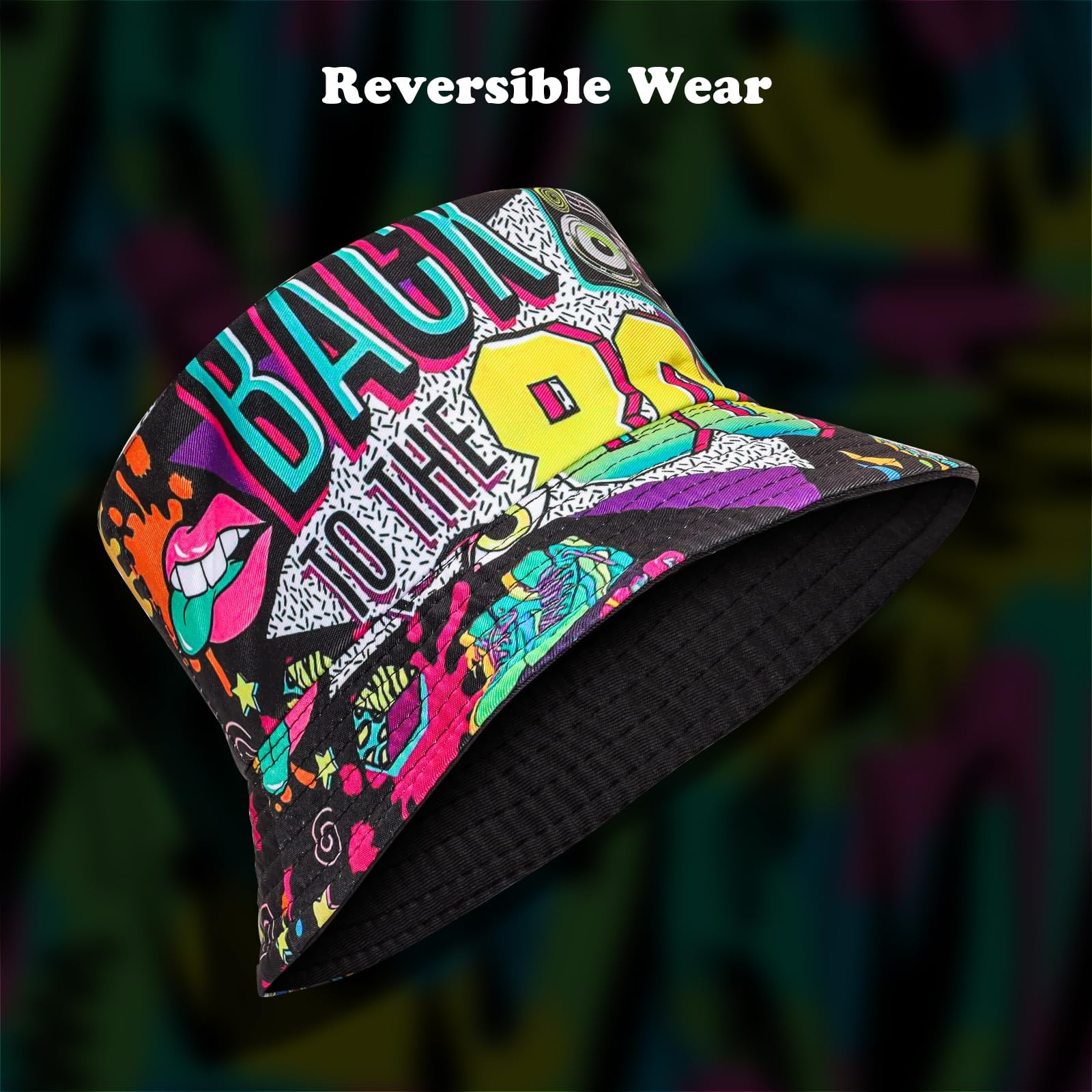 Fashion 80s 90s Bucket Hat for Men Women Outdoor Summer Beach Packable Sun Cap gallery