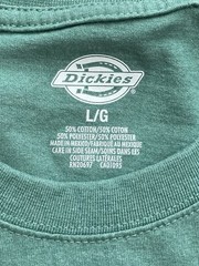 Dickies TShirt Men’s Size Large Classic Dickies Logo On Pocket 50%Cotton 50%Poly