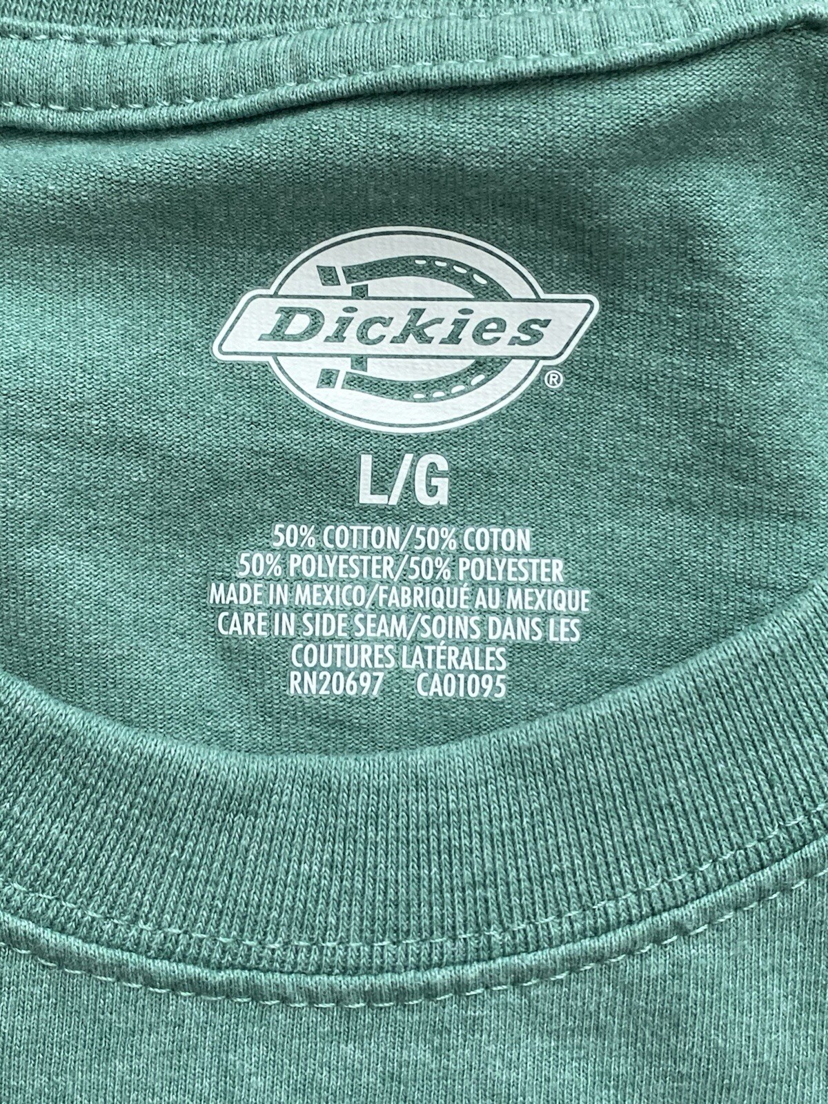 Dickies TShirt Men’s Size Large Classic Dickies Logo On Pocket 50%Cotton 50%Poly gallery
