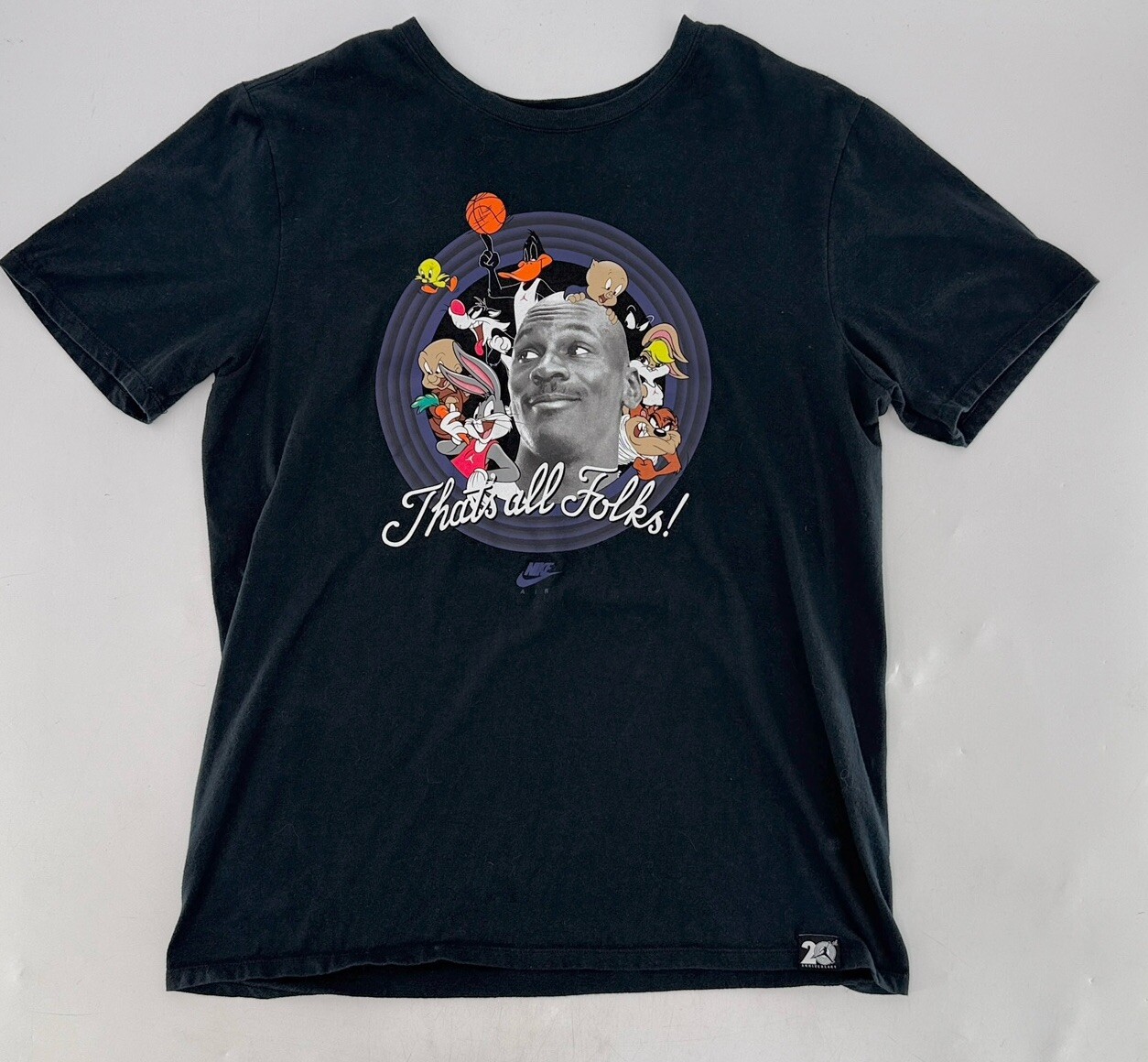 Nike Air Jordan Men’s Space Jam Shirt Black Looney Tunes Thats All Folks Size L gallery