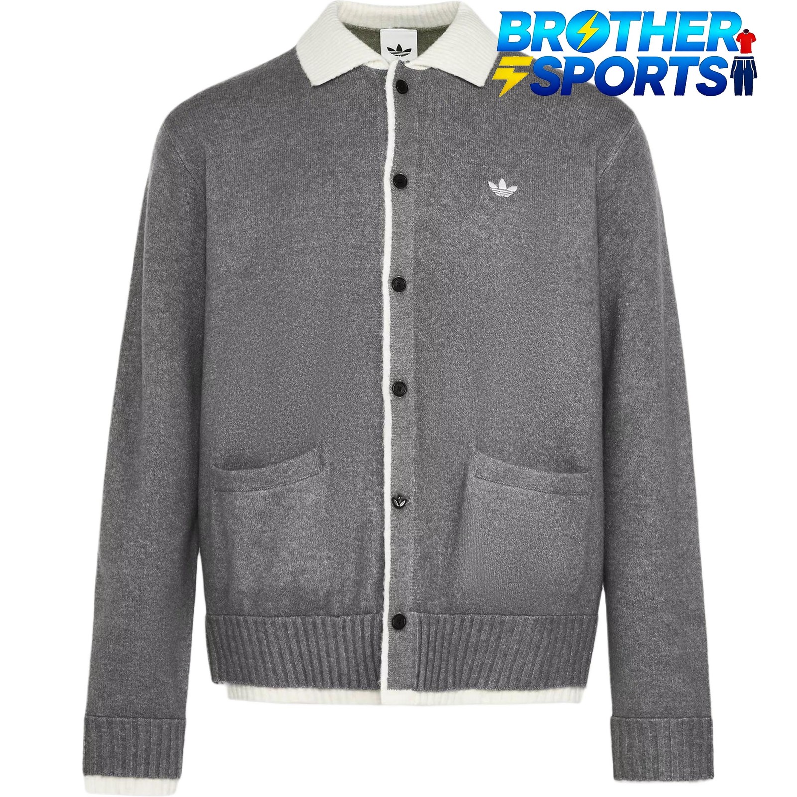 Adidas Originals REFINED LUXE Sweaters Men’s Gray/White Lapel Moderate KS2907