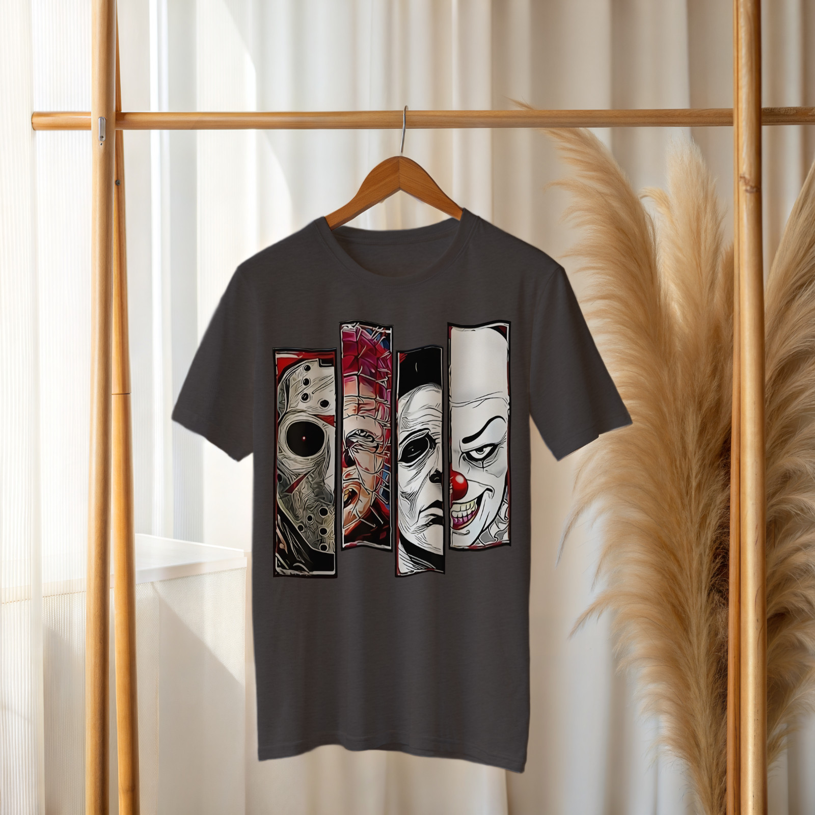 Horror Movie Villains Graphic T-Shirt – Scary Slasher Characters Art Tee A273 gallery
