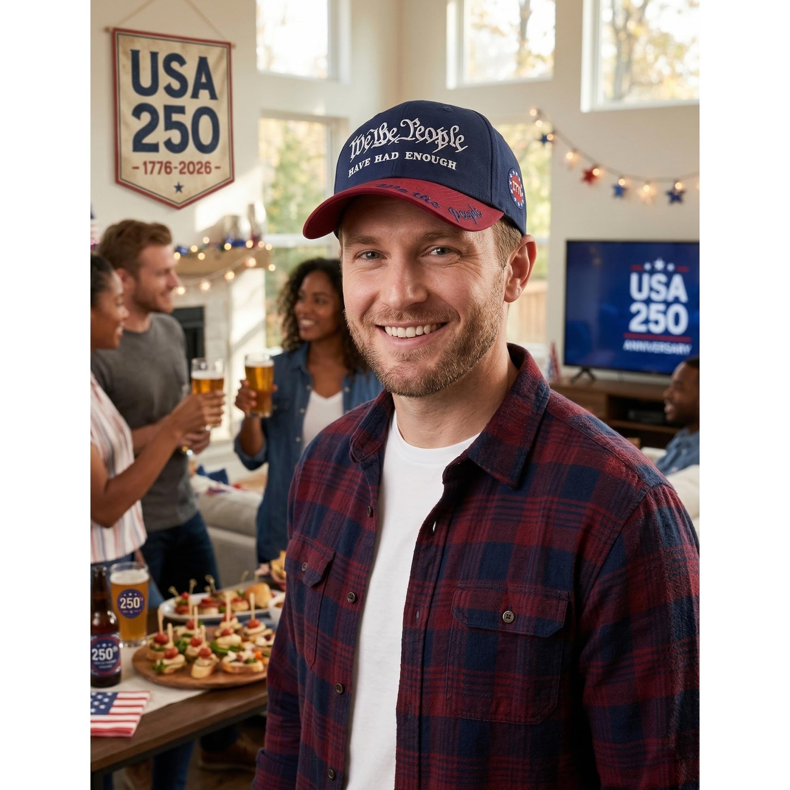 We The People Hat,Embroidered 250 Anniversary USA Hat,US Patriotic Merchandis... gallery
