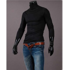 Hot Long Sleeve Thermal High Collar Turtle Neck Skivvy Men’s Sweater Stretch