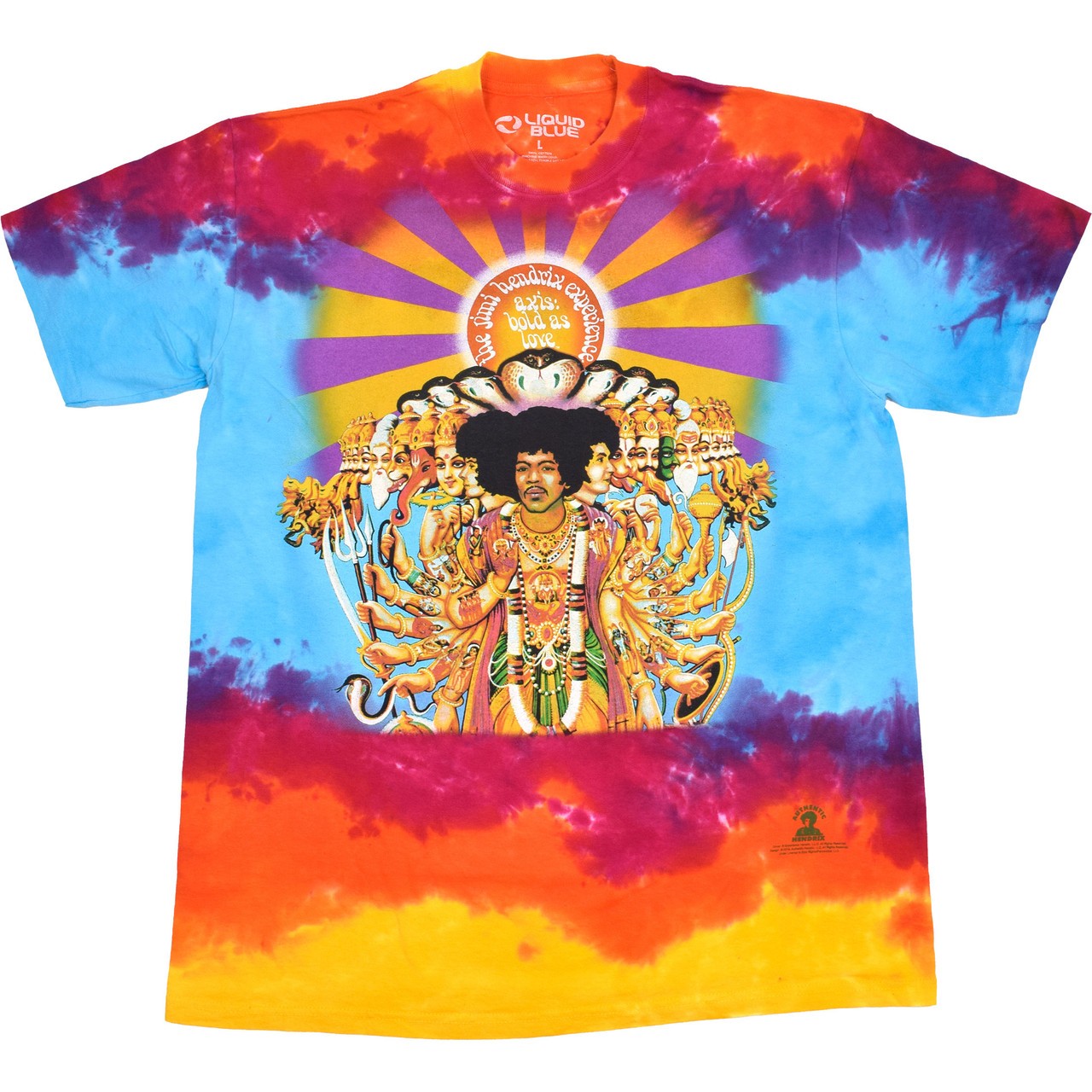 Jimi Hendrix Axis Bold As Love Tie-Dye T-Shirt Liquid Blue gallery