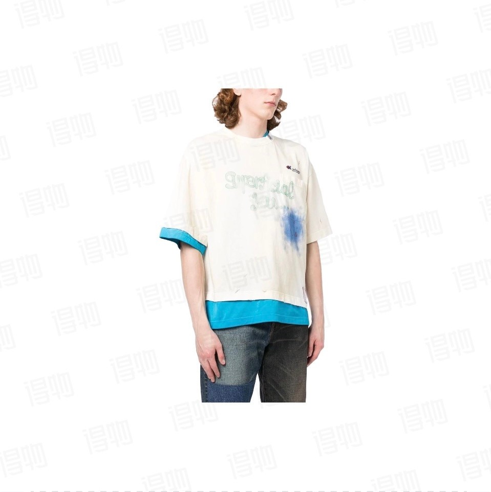 MAISON MIHARA YASUHIRO MMY Shirt Splicing Distressed OVERSIZED T-SHIRT SIZE 50 gallery