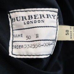 Burberry British Made Navy Collar Coat Wool Blend Men L Waist Belt Used