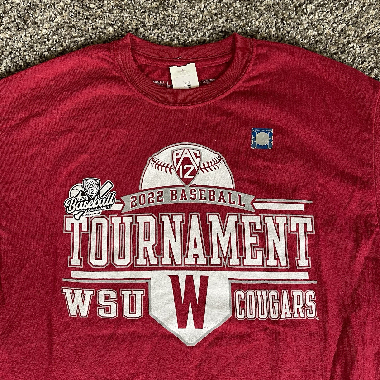 PAC 12 Baseball Tournament WSU Cougars T-Shirt Red Men’s Size Medium New gallery