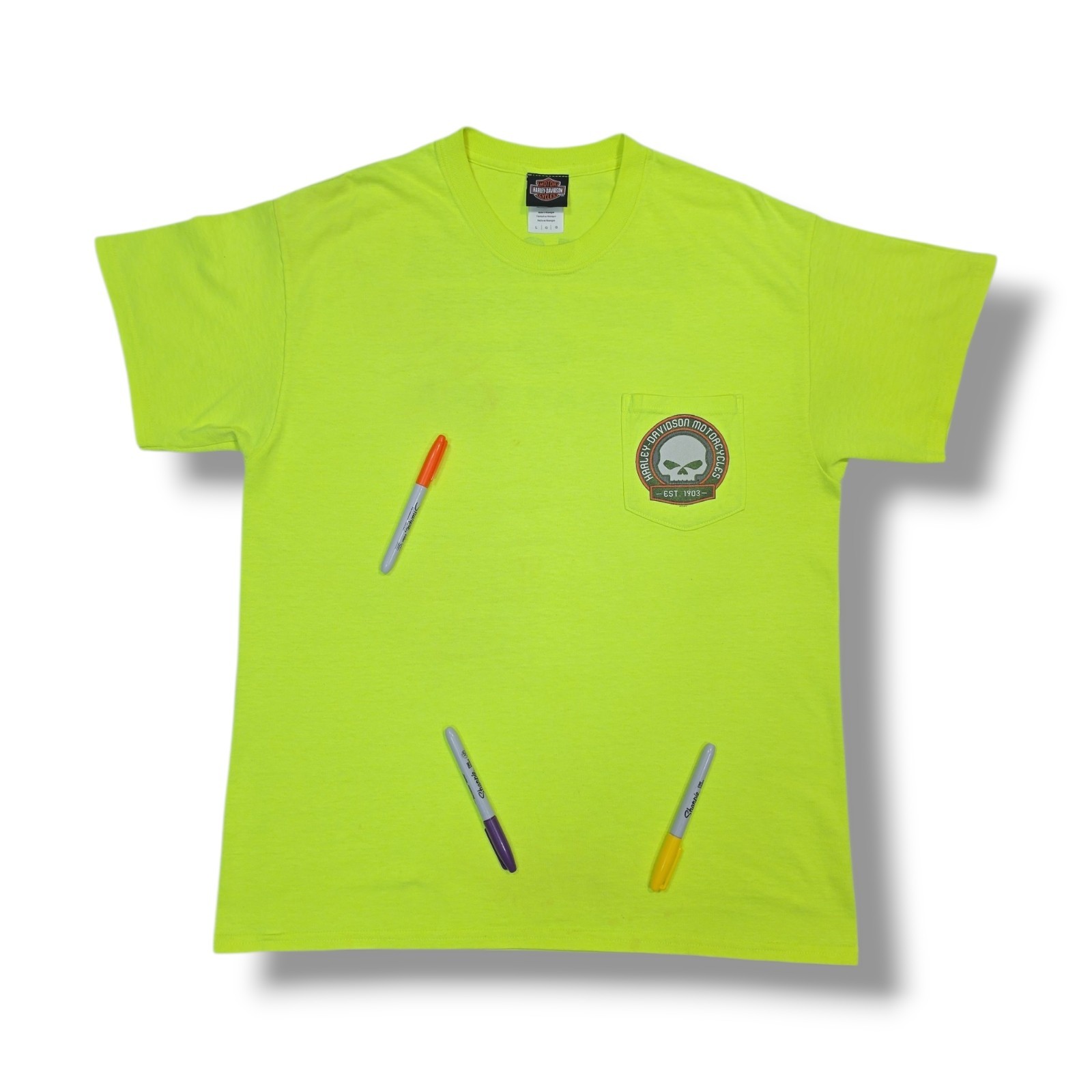 Harley-Davidson Panama City Beach, FL Beach Shack Neon Yellow T-Shirt Men's L gallery