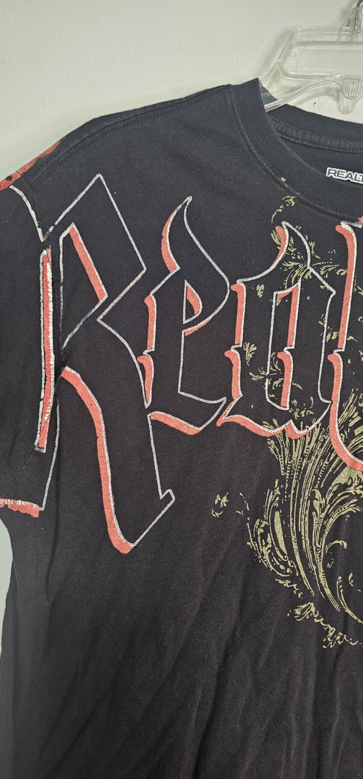 Y2K Team Realtree Shirt Mens Large Black Bold Cobra Eagle All Over Print Grunge gallery