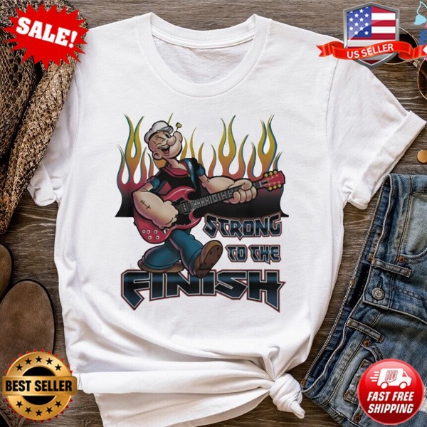 Popeye Cartoon Popeye Rocks Guitar T-Shirt | S-5XL gallery