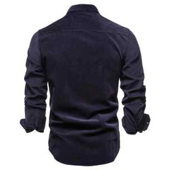 Cotton Men’s Shirt Casual Fashion Solid Color Corduroy Shirts Autumn Slim
