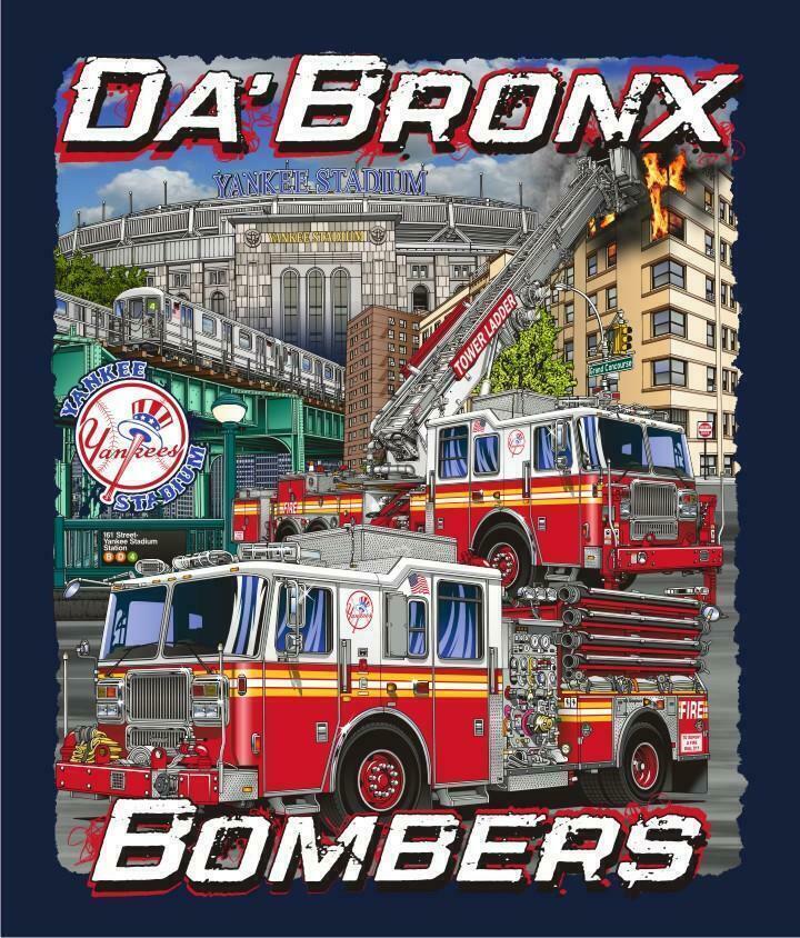 New York City Da' Bronx Bombers Yankee Navy FDNY NEW Fire Tee .. gallery