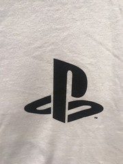 PlayStation Controller Buttons And Classic Log T Shirt White Men’s Small