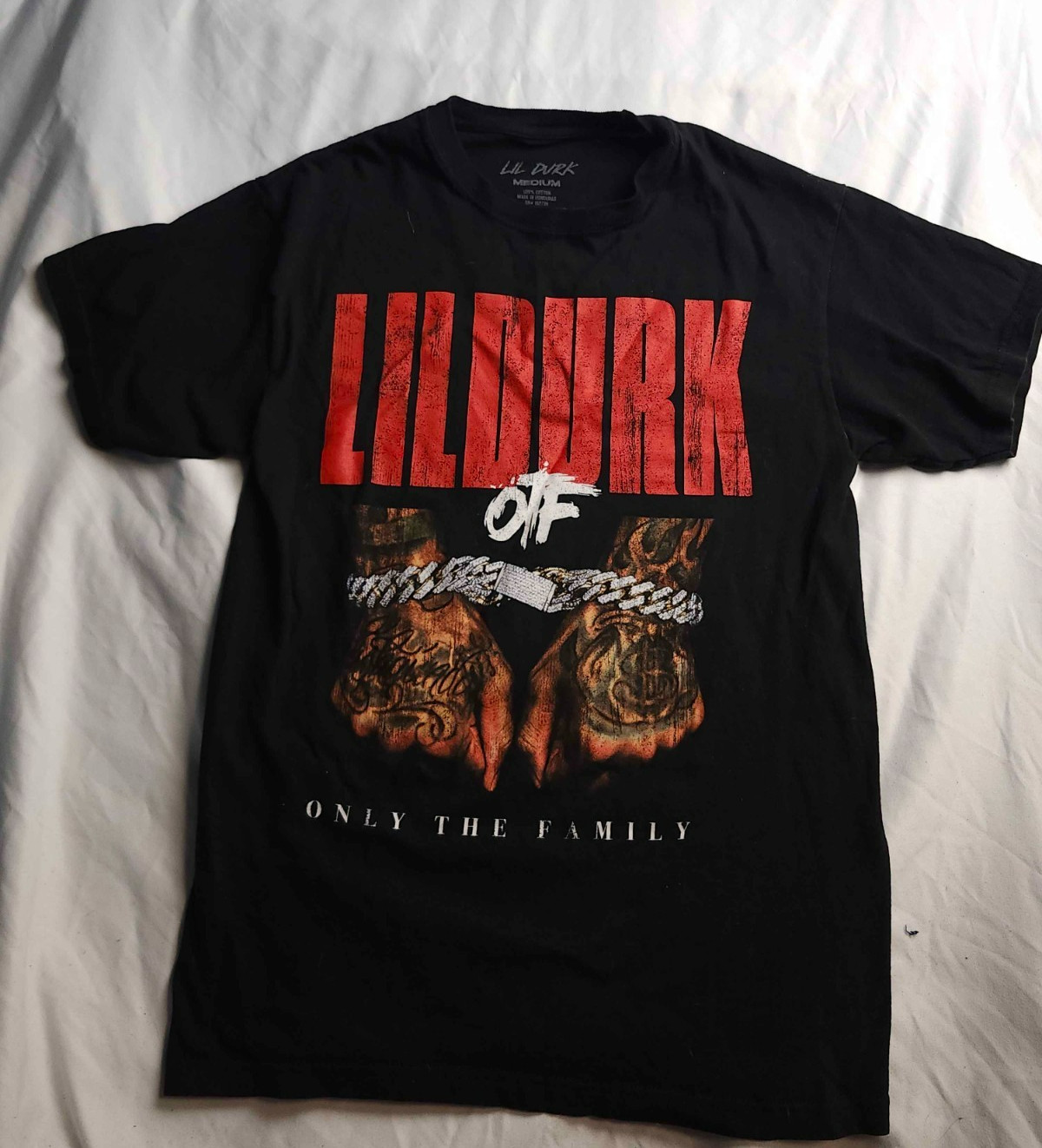 Lil Durk Only The Family OTF T-Shirt Mens Medium Black Graphic Hip Hop Gorpcore