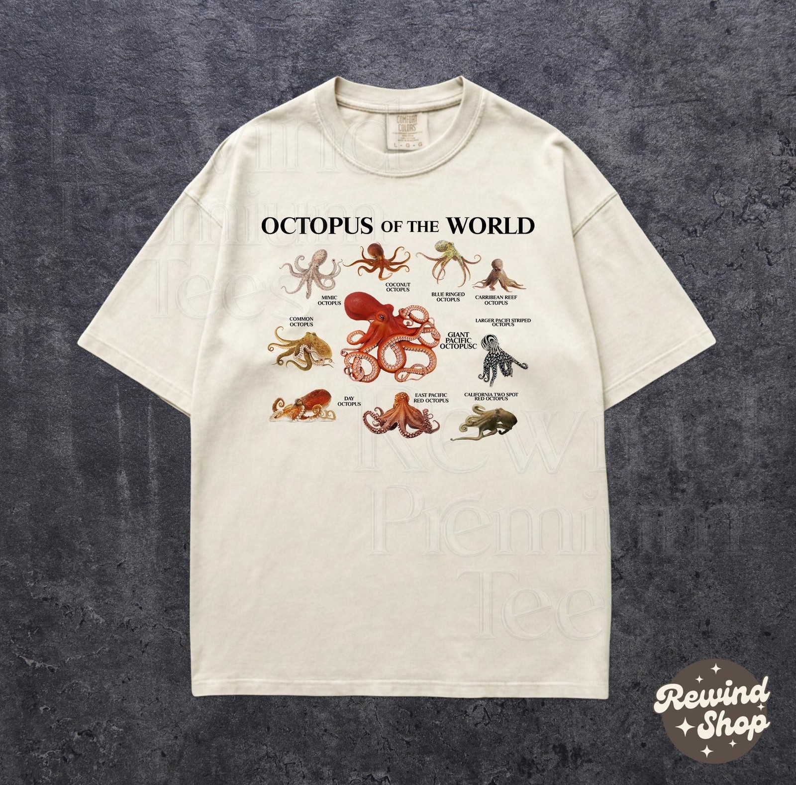 Types of Octopus Comfort Colors Shirt - Octopus TShirt - Cephalopod Ocean Graphi gallery