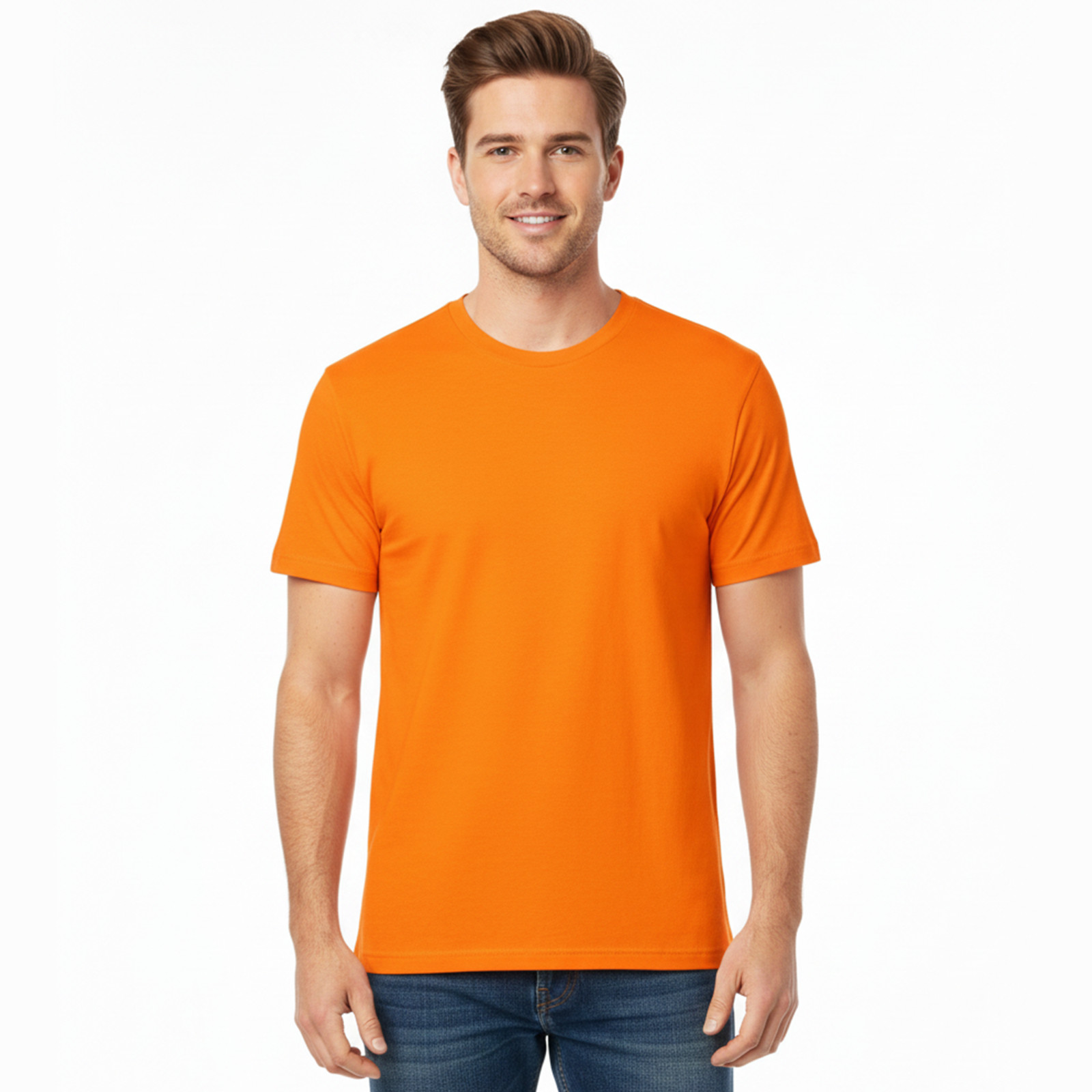 Hanes EcoSmart Men’s Hi-Vis T-Shirt 5170 Safety Green & Orange Work Tee S-3XL gallery