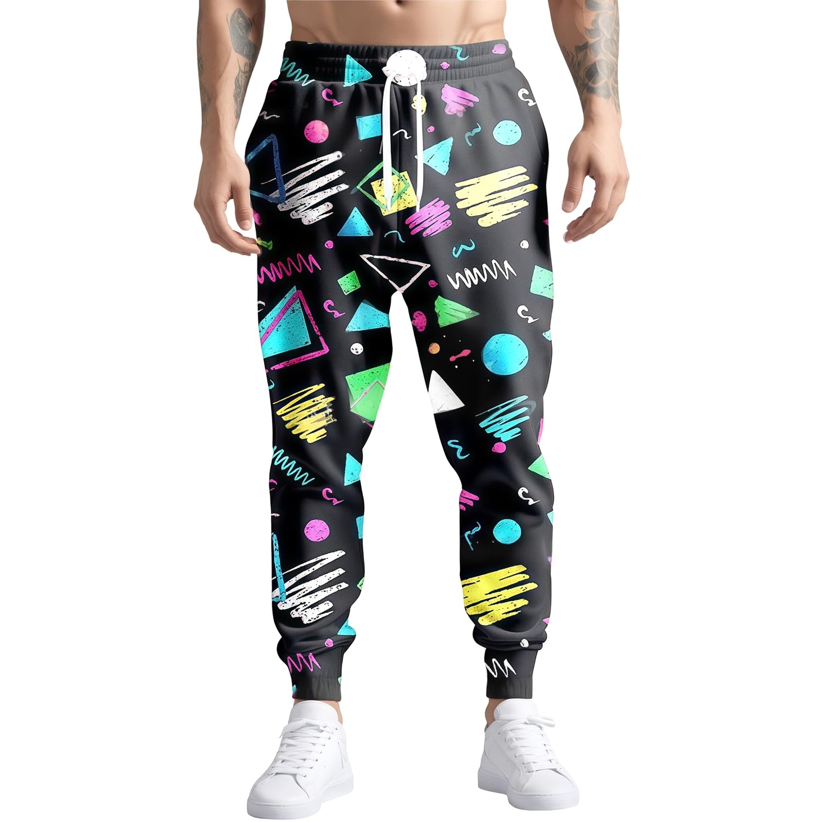 80s 90s Mens Joggers Pants Sports Funny Workout Running Printed Retro Sweatpa... gallery