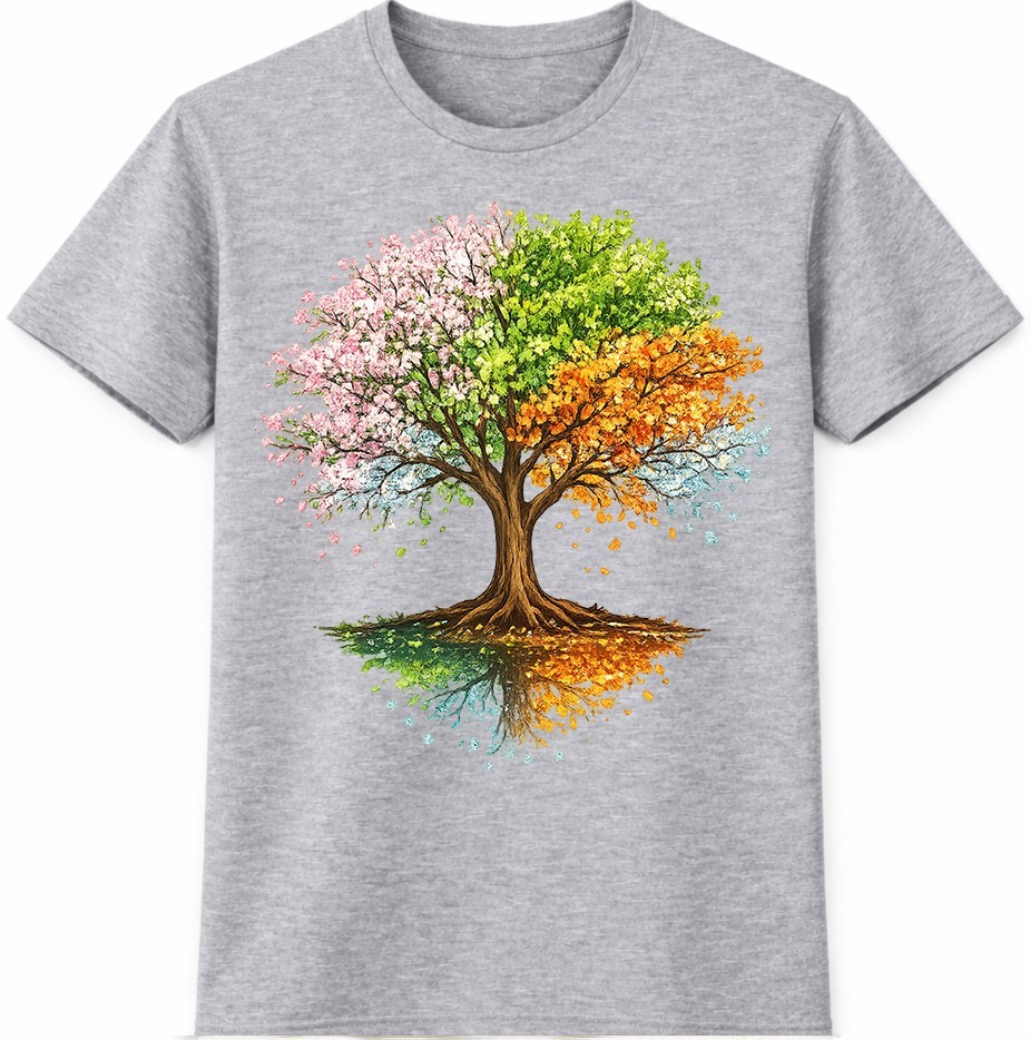 Tree Four Seasons T Shirt Colorful Spring Summer Fall Winter Graphic Tee gallery
