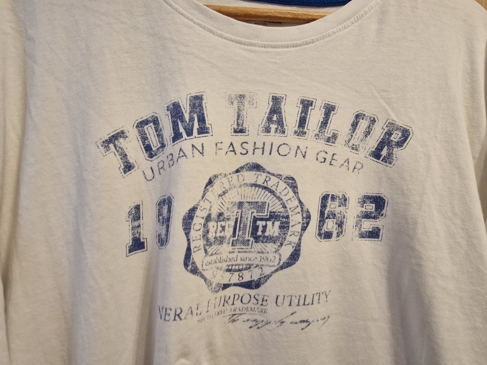 TOM TAILOR Men's T-Shirt - White, Blue Print - Size 3XL gallery