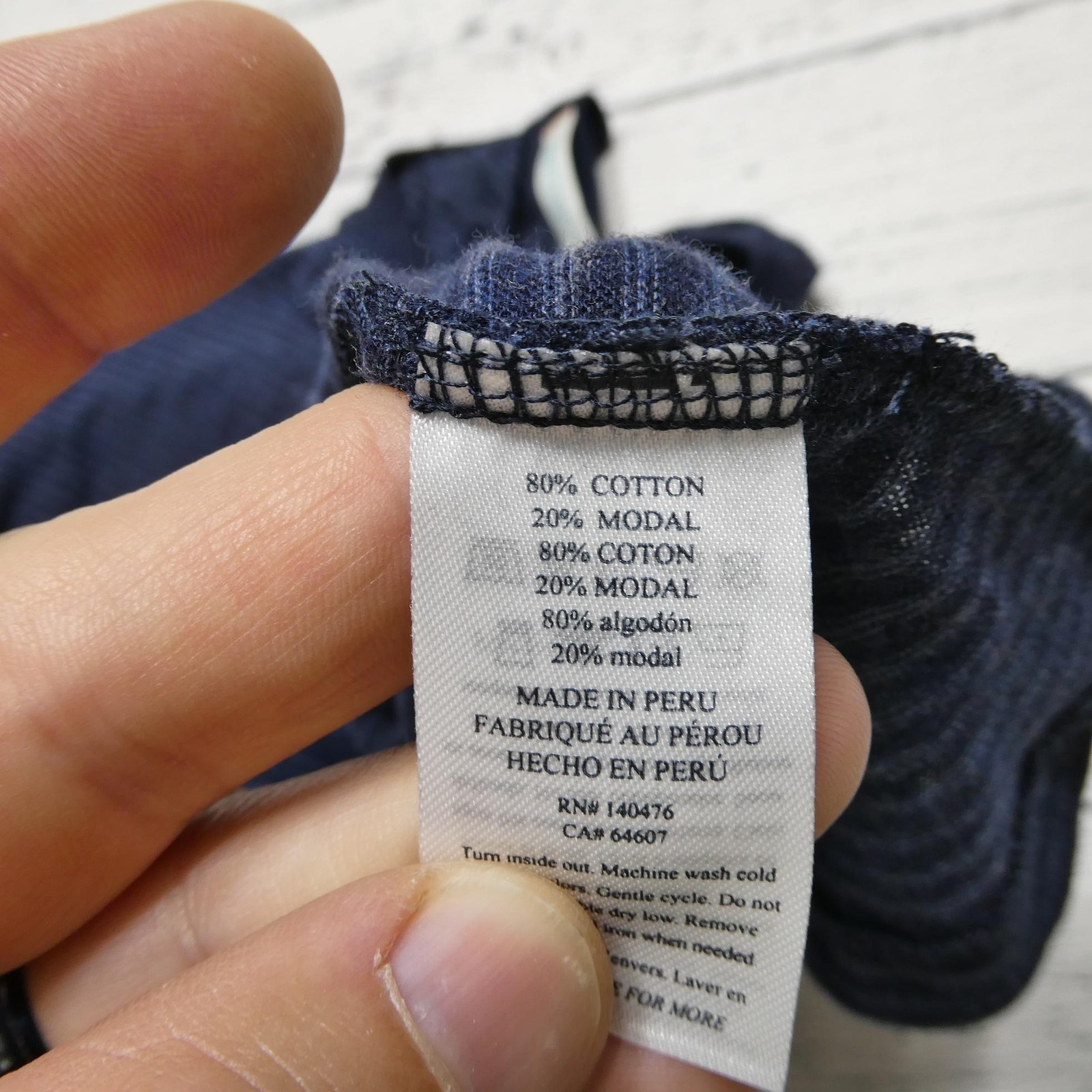 Faherty Shirt Mens 2XL Blue Striped Chambray Tee Cotton Modal Short Sleeve gallery