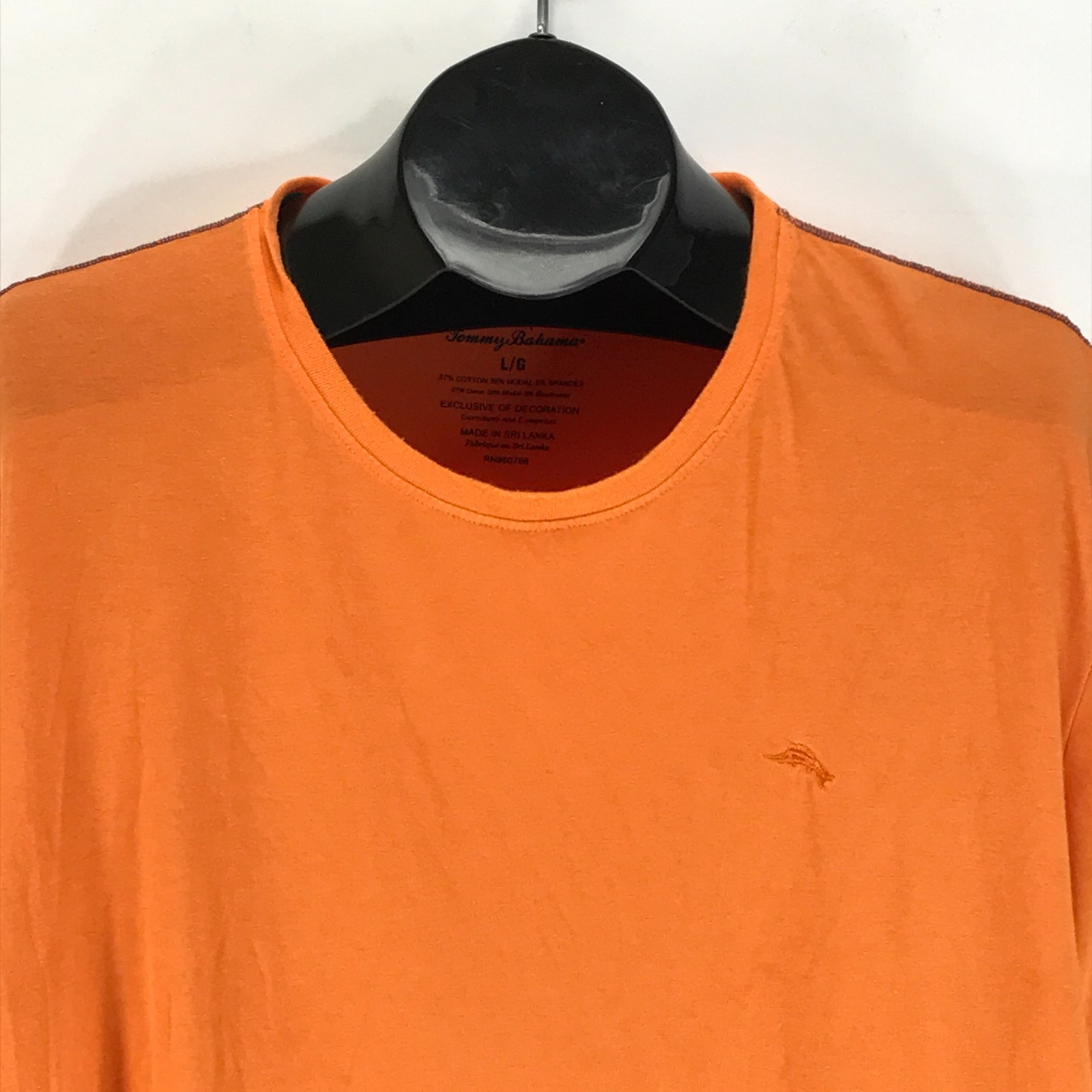 Tommy Bahama Short Sleeve Crew Neck T-Shirt Men's Large Orange Relaxed Casual gallery