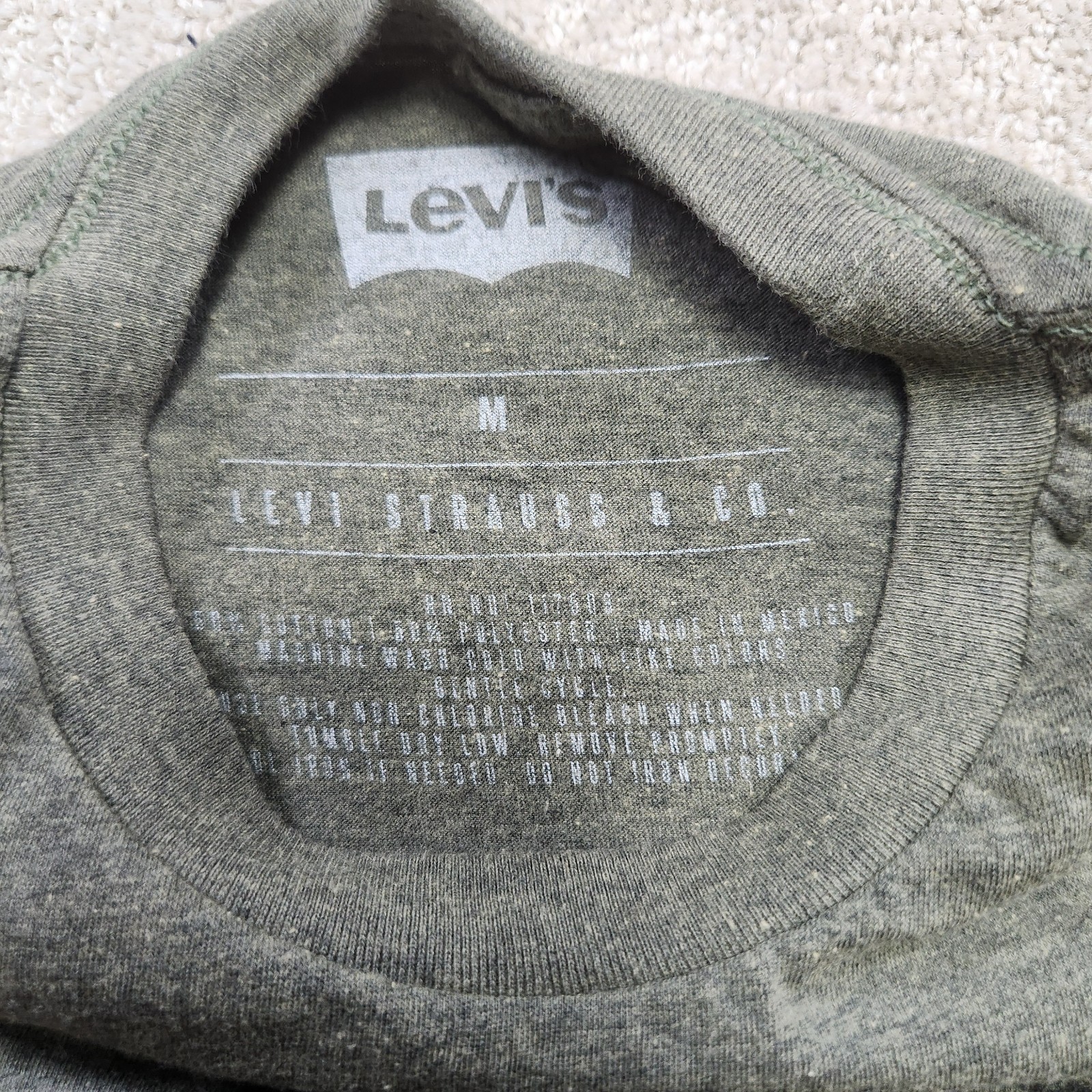 Levis Shirt Men Medium Stretch Military Green California Republic gallery