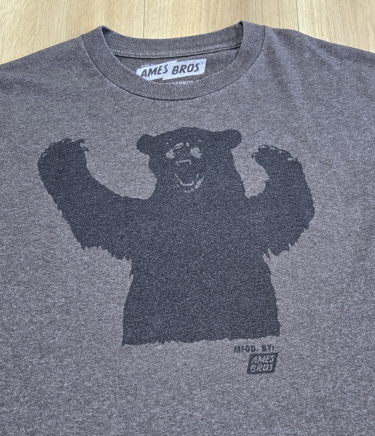 Ames Bros Bear Printed T-Shirt Mens Sz XL, Brown, Heavy-duty, Logo, Crew Neck gallery