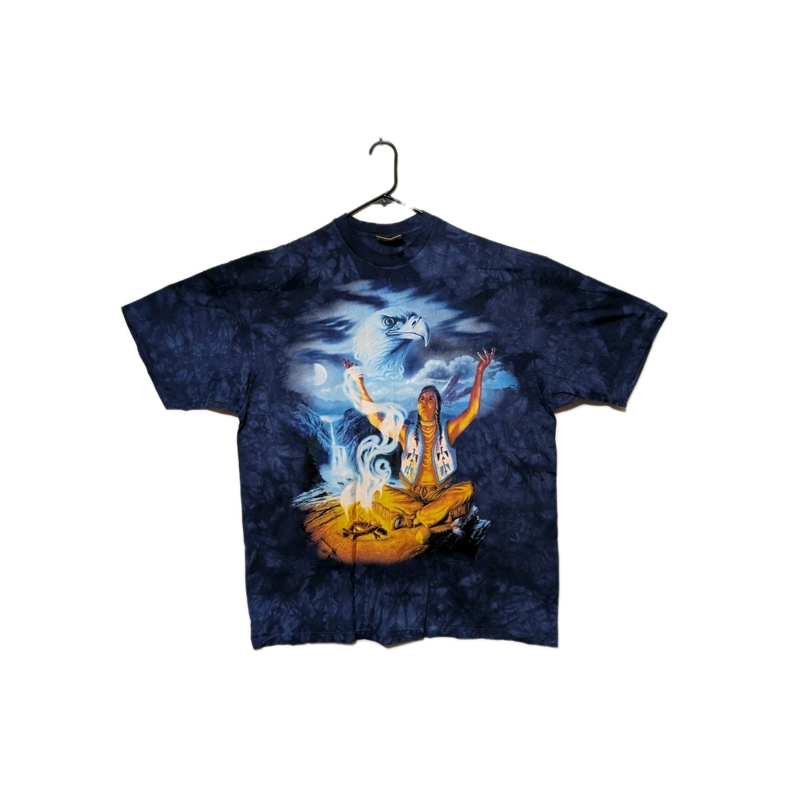 The Mountain Men's T-shirt Blue Guardian Eagle Vintage Leather Tag 2XL #4230 gallery