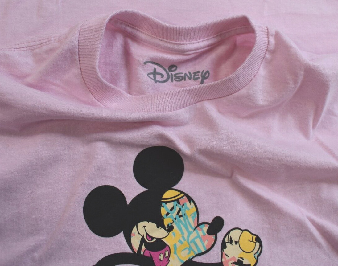 Neff x Disney Mens Mickey Mouse Cartoon Fill Pink Shirt New S, L gallery
