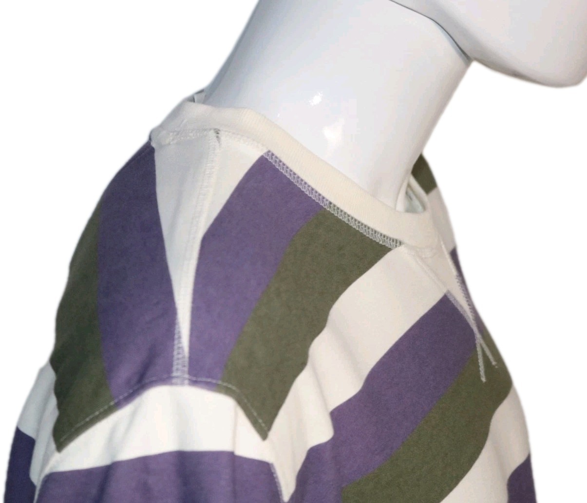Nautica Crewneck Shirt Grape Size XL Mens Striped Kangaroo Pocket Classic Fit gallery