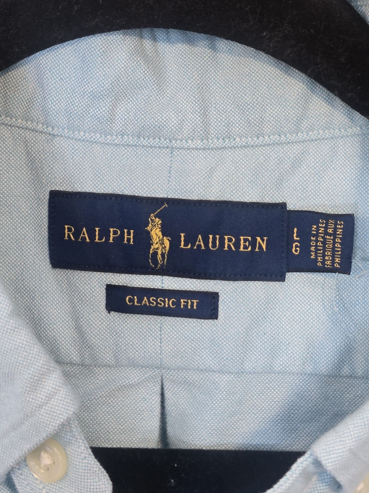 Polo Ralph Lauren Men's Size Large Classic Fit Short Sleeve Oxford Light Blue gallery