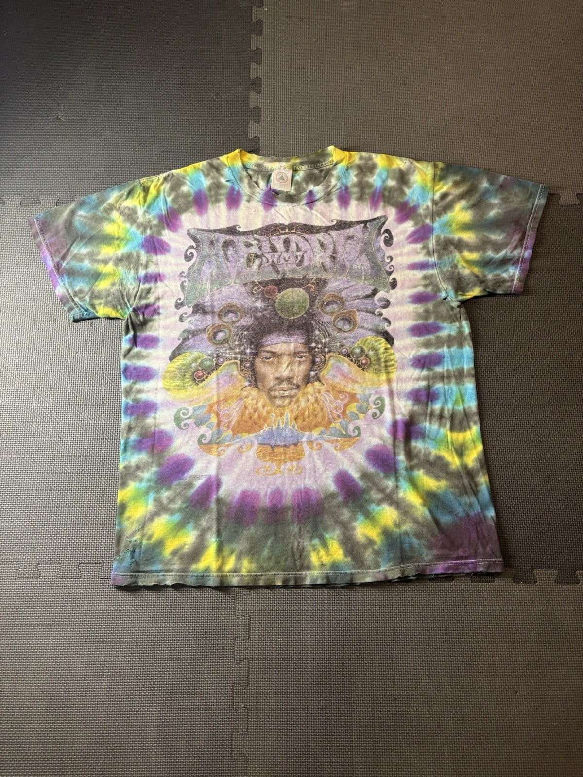 VINTAGE RARE Jimi Hendrix Tie-Dye Double-Sided Graphic Men’s T-Shirt Size XL