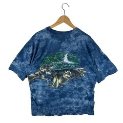 Vintage Rainforest Cafe Wolf Nature Graphic Tee Size XXL Front & Back Graphics