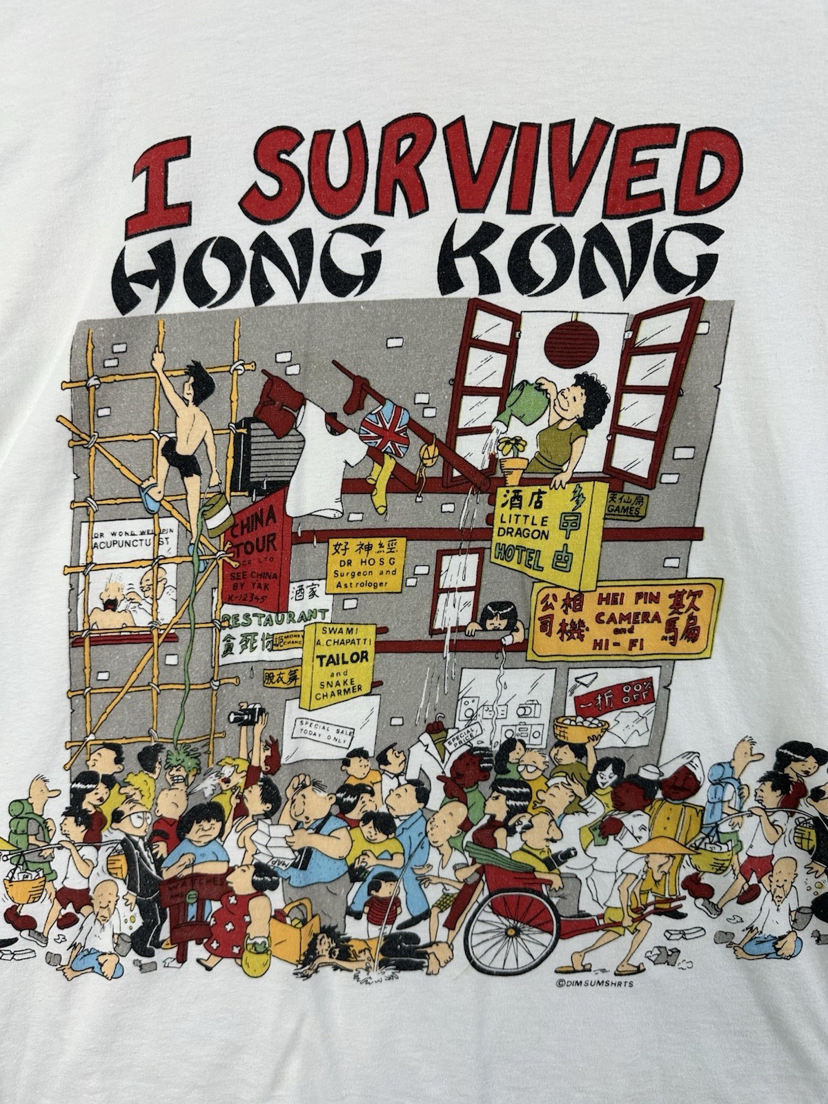 VTG 80s 90s I Survived Hong Kong Souvenir Tourist T-Shirt Medium Dim Sum Shirts gallery