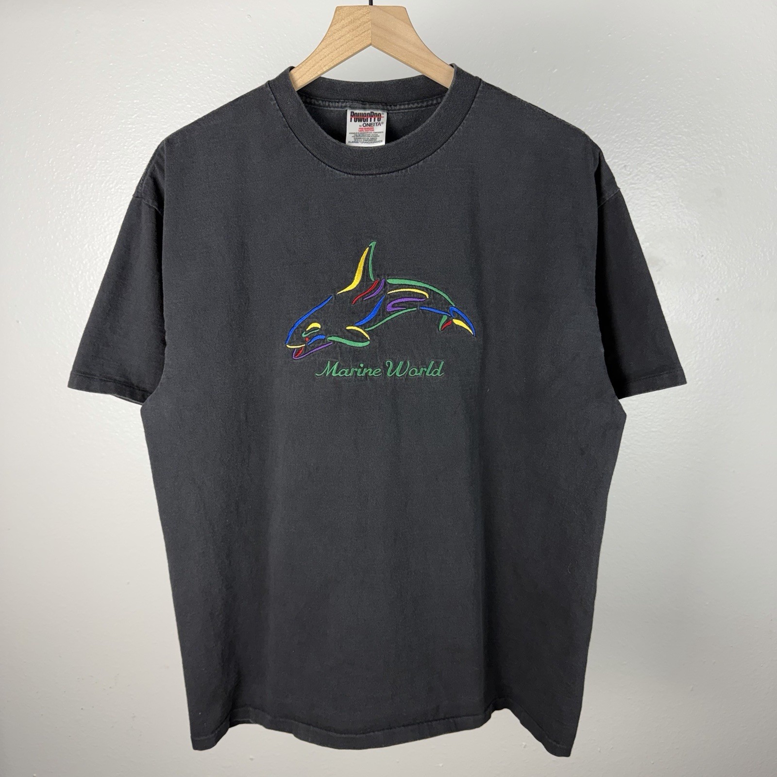 Vintage Marine World Single Stitch Embroidered Whale Tourist T Shirt Size XL gallery