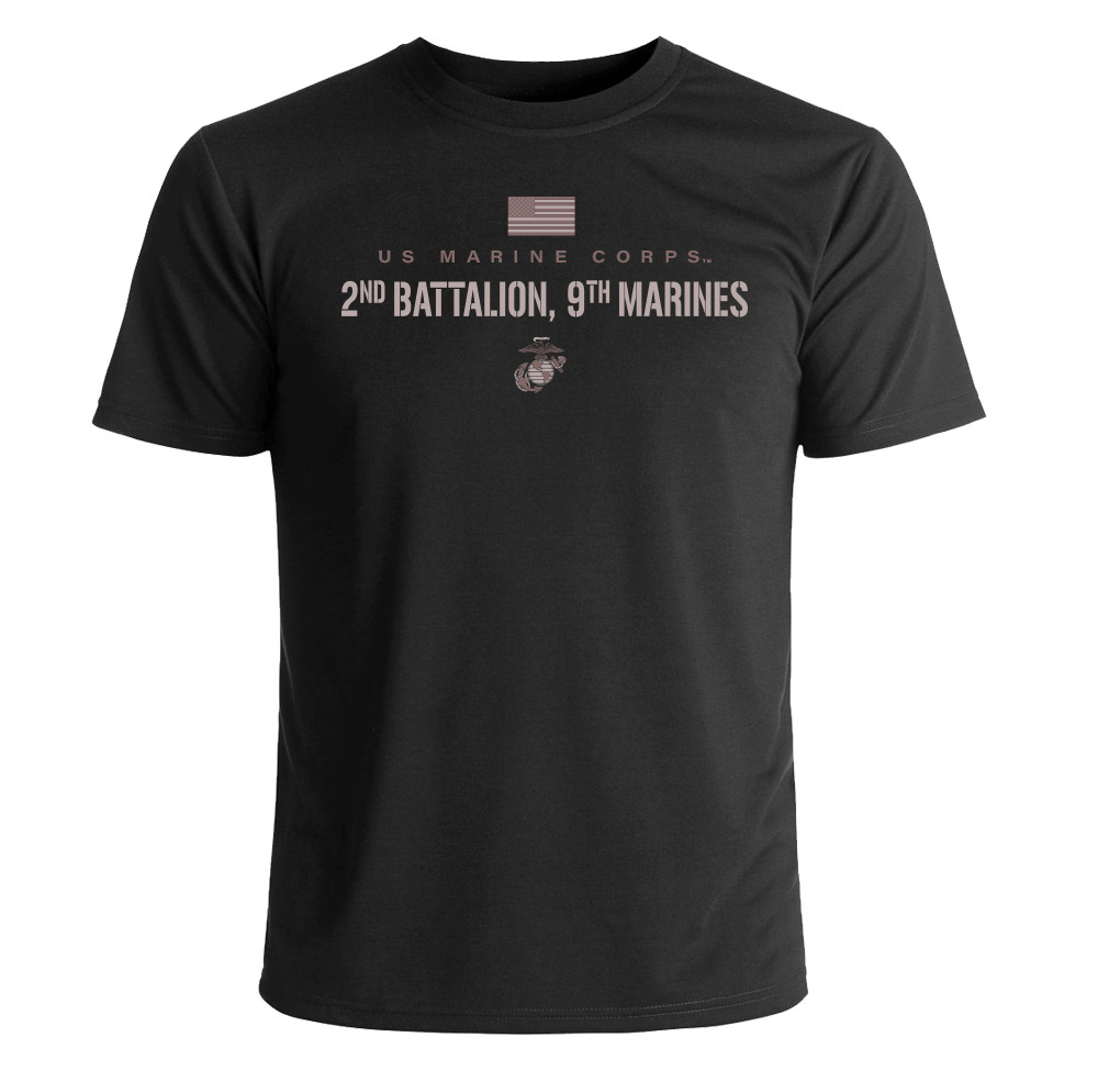 US Marine Corps 2nd Battalion, 9th Marines Subdued T-Shirt Officially Lincensed