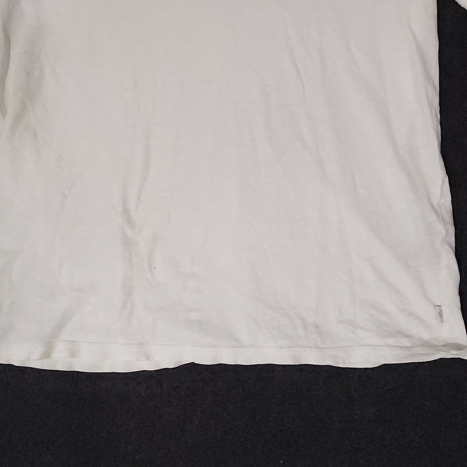 John Varvatos USA Henley Shirt Mens Large Ivory Short Sleeve Thin Sheer Cotton gallery