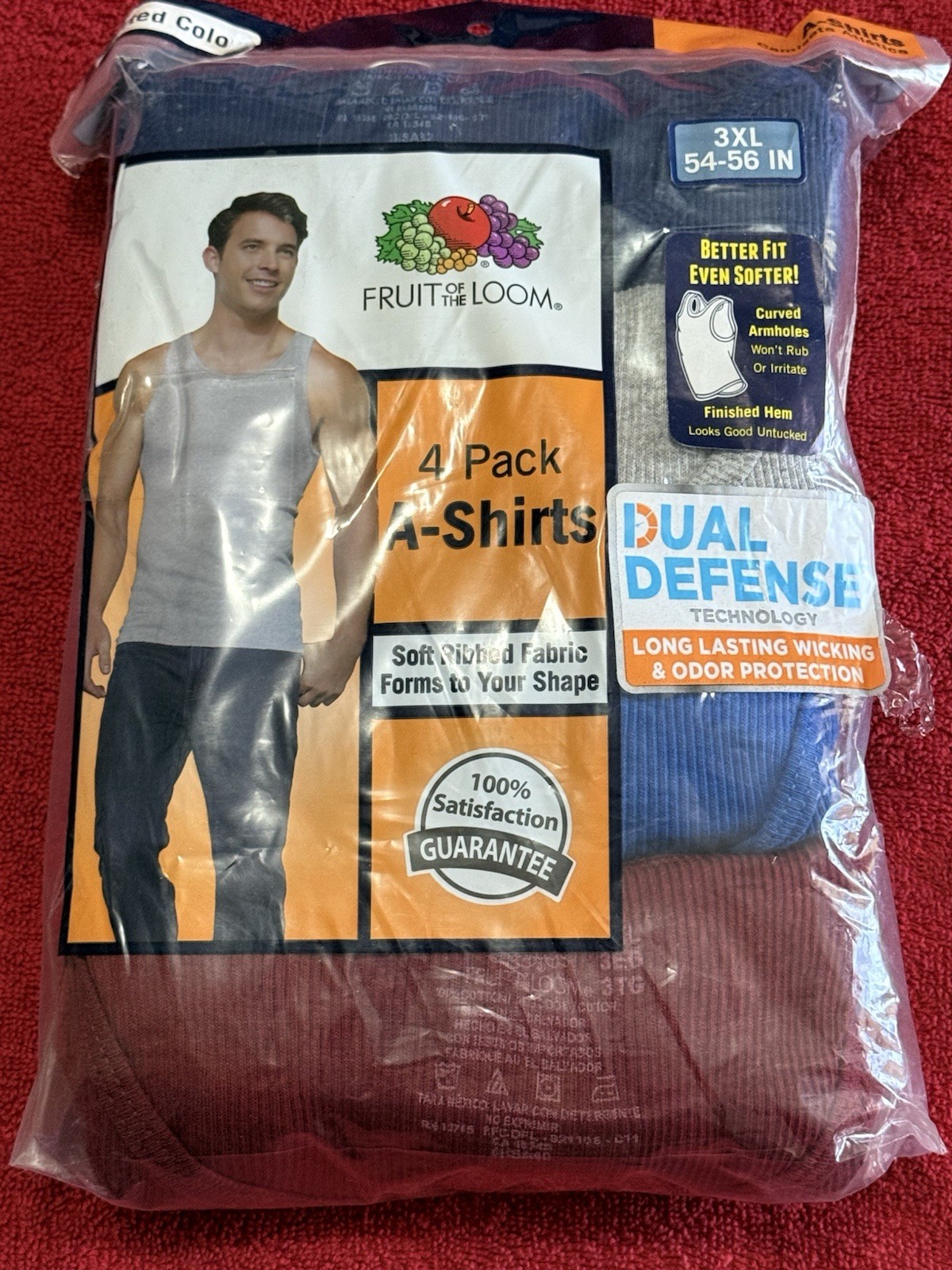 Fruit Of The Loom A Shirt 3XL 4 Pack 4 Color gallery