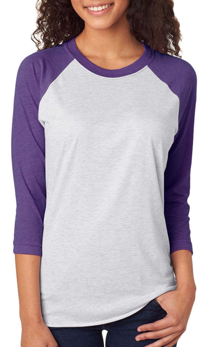 Next Level - UNISEX 3/4 Sleeve Raglan Baseball T-Shirt Tri Blend Plain Tee 6051 gallery