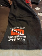 Men’s Y2K Certified Diver Gulf Coast Divers Dual Graphic T-Shirt Black L