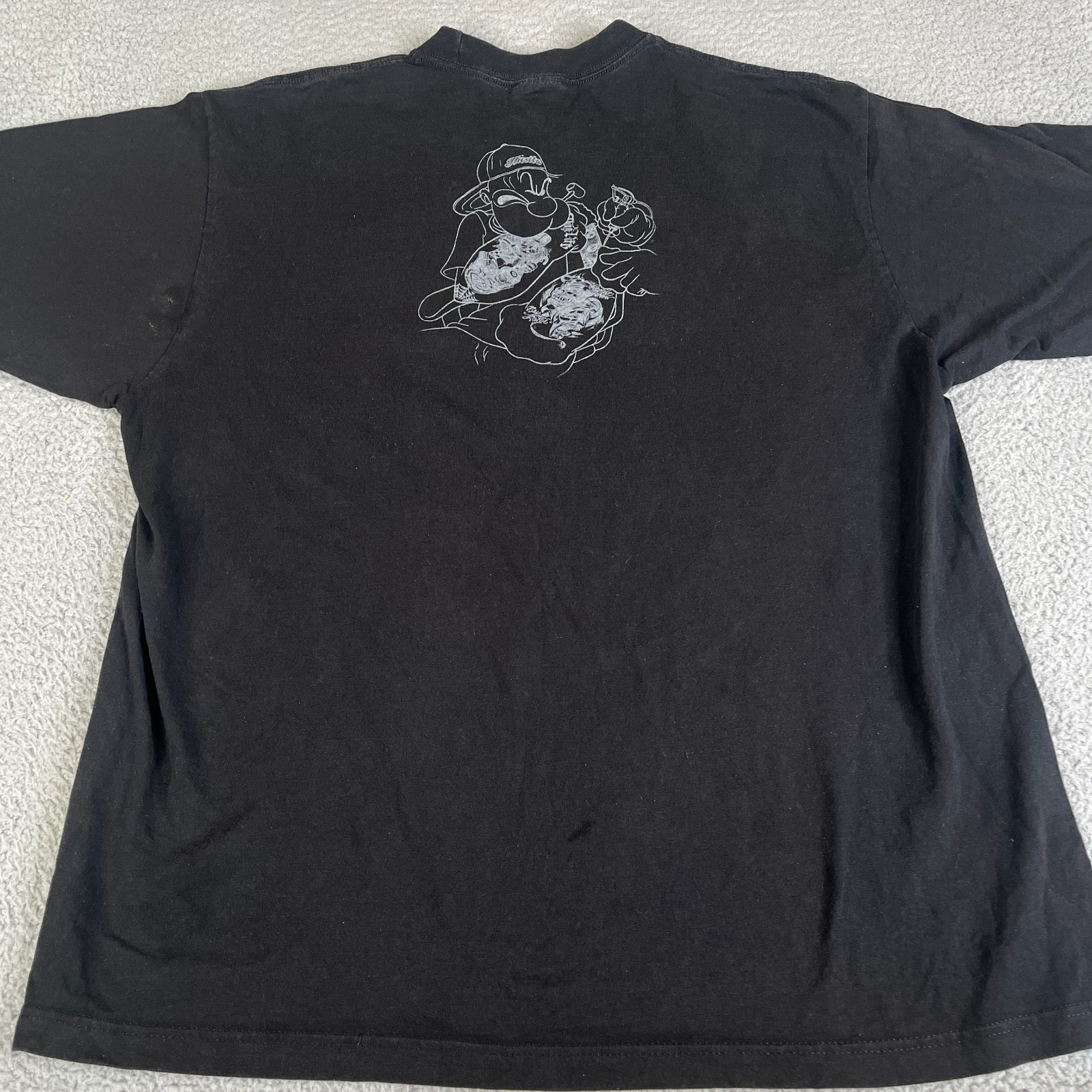 Vintage Tattoo Popeye T Shirt 2XL Black Y2K Bling Punk Emo Goth Grunge Gangster gallery