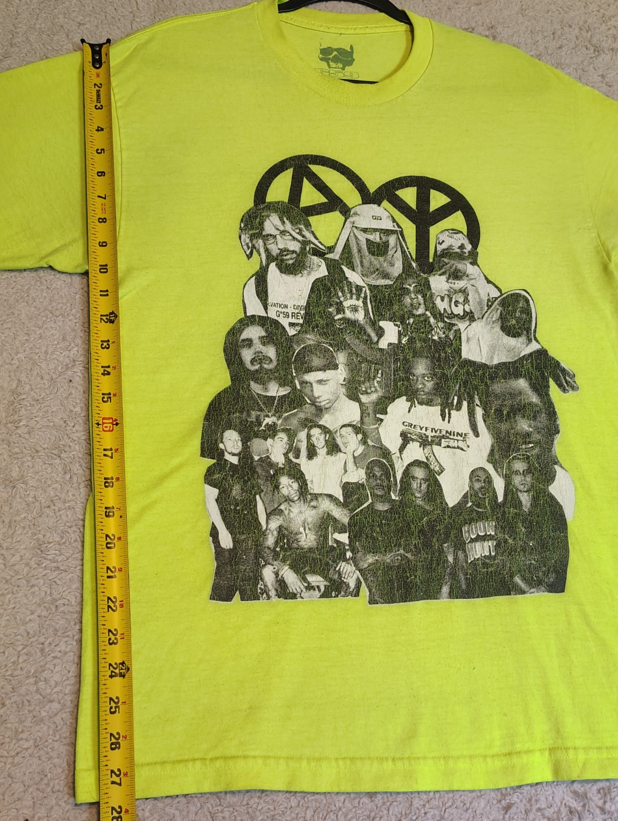 Suicide Boys Shirt Mens Large GreyDay Tour Double Sided Concer Rap G59 Lime Grn gallery