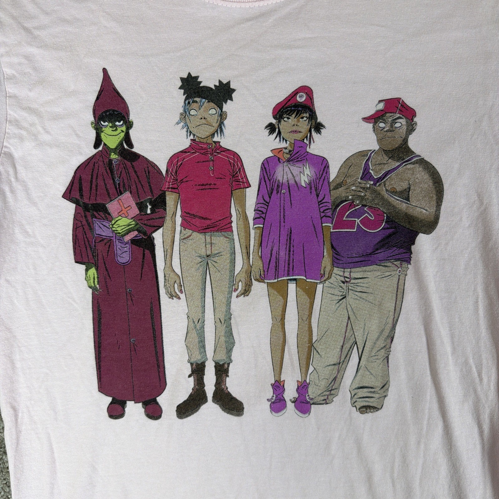 Gorillaz Shirt Adult S Light Pink 2022 North American Tour Double Sided Band Tee gallery