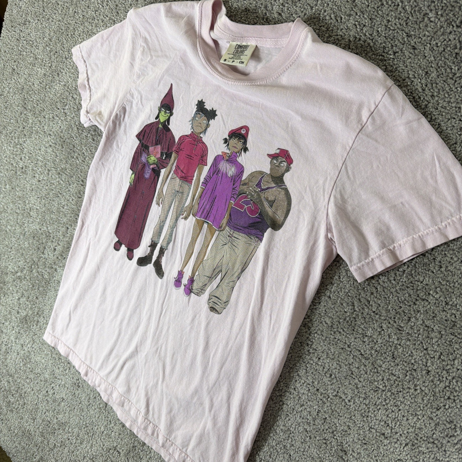 Gorillaz Shirt Adult S Light Pink 2022 North American Tour Double Sided Band Tee gallery