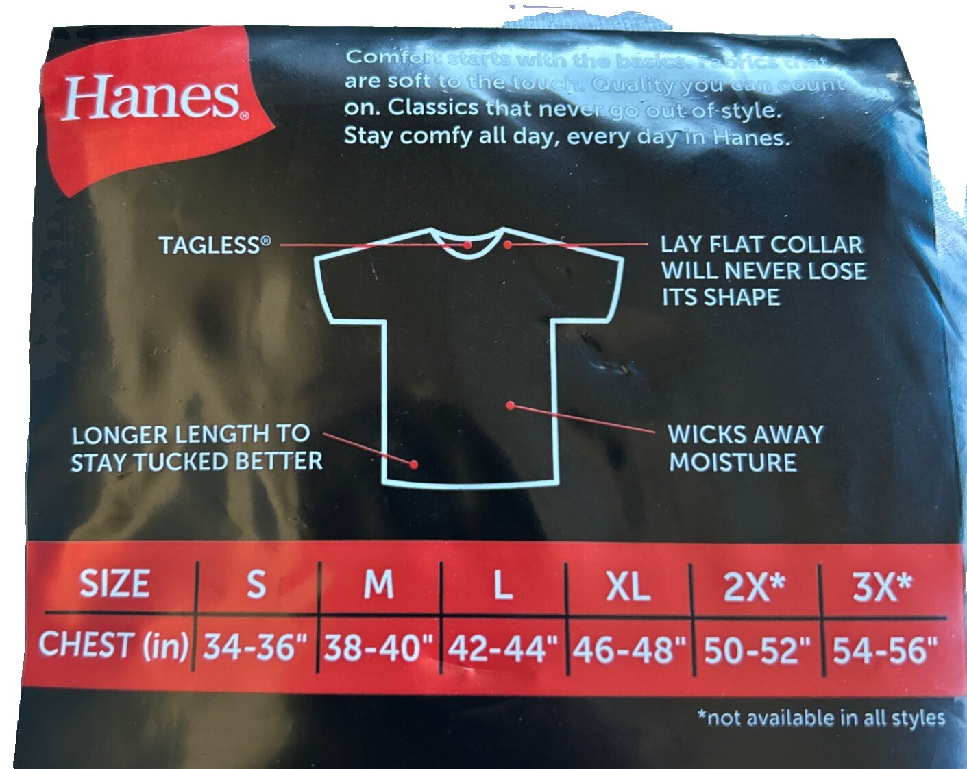 Hanes 6-pack Mens T-Shirt Moisture-Wicking Cotton Crewneck Tees Black, Gray XL gallery