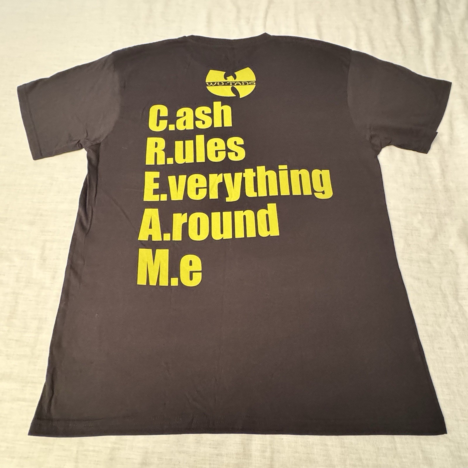 Wu-Tang Clan C.R.E.A.M Cash Rules everything Olive Green Logo T-Shirt Sz Medium gallery