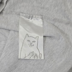 RIPNDIP Grey Long Sleeve T-Shirt Rainbow Logo Trim Size S