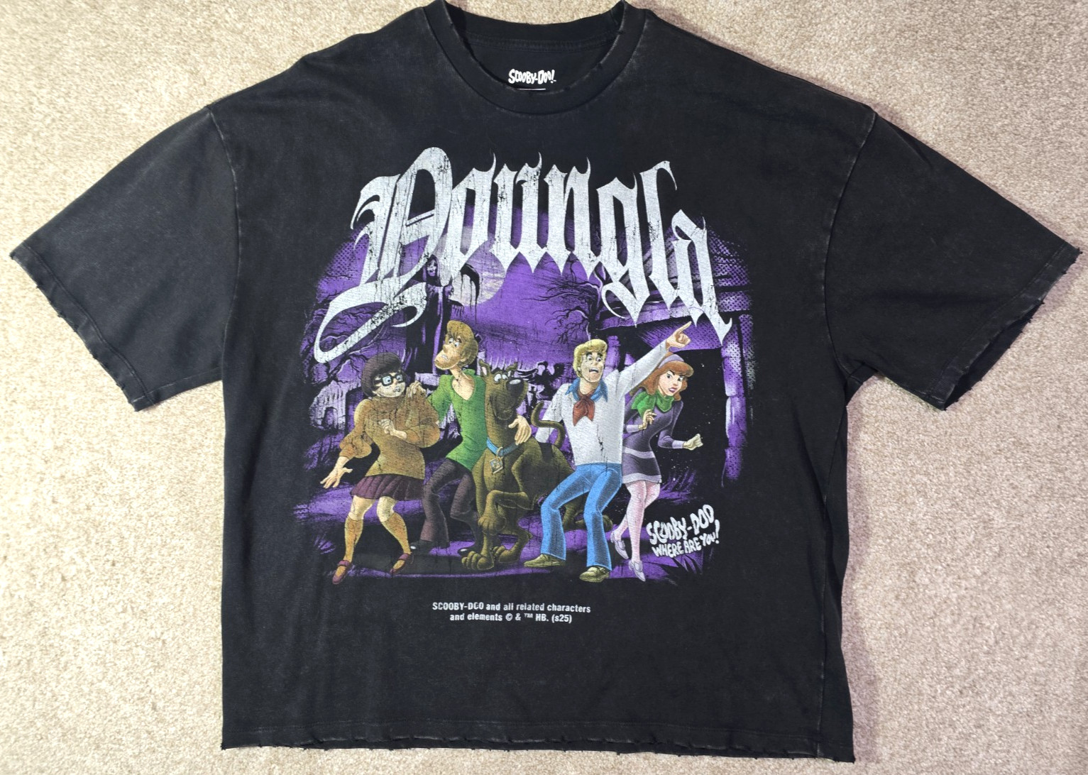 YoungLA Scooby-Doo Graphic Tee #4252 Distressed Oversized Goth Grunge Men’s XL